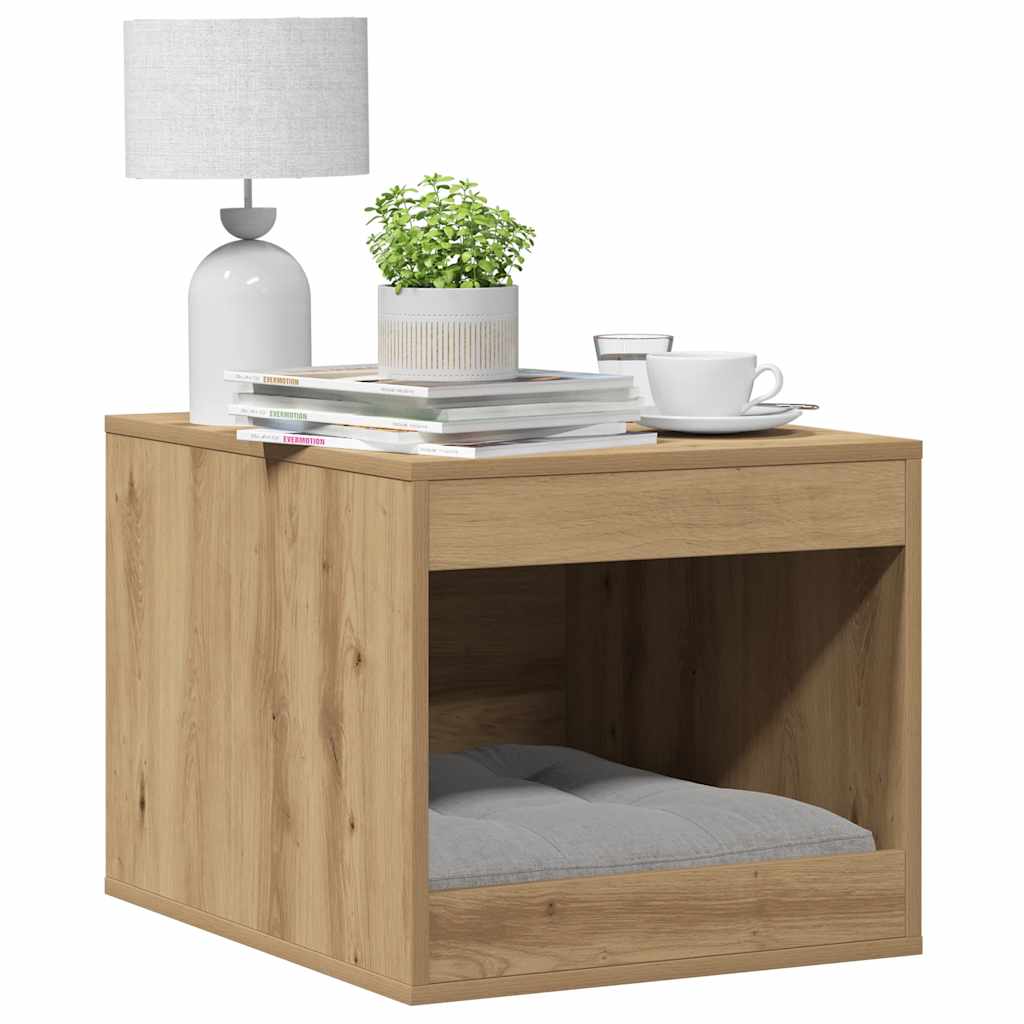 vidaXL Cat Litter Box Enclosure Artisian Oak 47x59x42 cm Engineered Wood 3