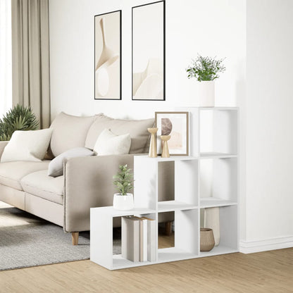 vidaXL Room Divider Bookcase 3-Tier White 99x29x99 cm Engineered Wood 4