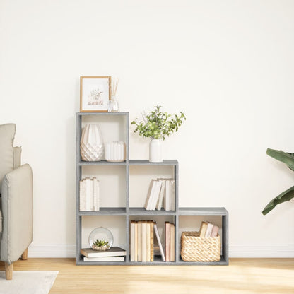 vidaXL Room Divider Bookcase 3-Tier Grey Sonoma 99x29x99 cm Engineered Wood 3