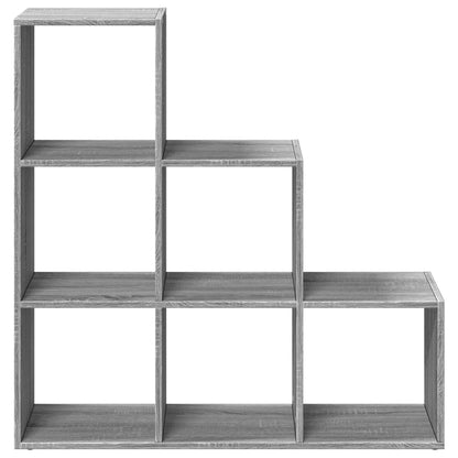 vidaXL Room Divider Bookcase 3-Tier Grey Sonoma 99x29x99 cm Engineered Wood 5