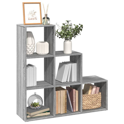 vidaXL Room Divider Bookcase 3-Tier Grey Sonoma 99x29x99 cm Engineered Wood 1