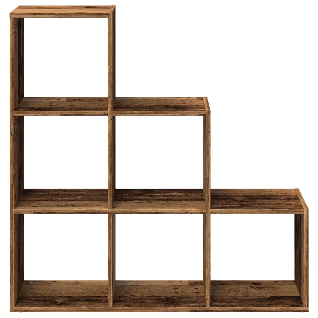 vidaXL Room Divider Bookcase 3-Tier Old Wood 99x29x99 cm Engineered Wood 5