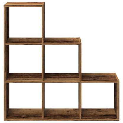 vidaXL Room Divider Bookcase 3-Tier Old Wood 99x29x99 cm Engineered Wood 5