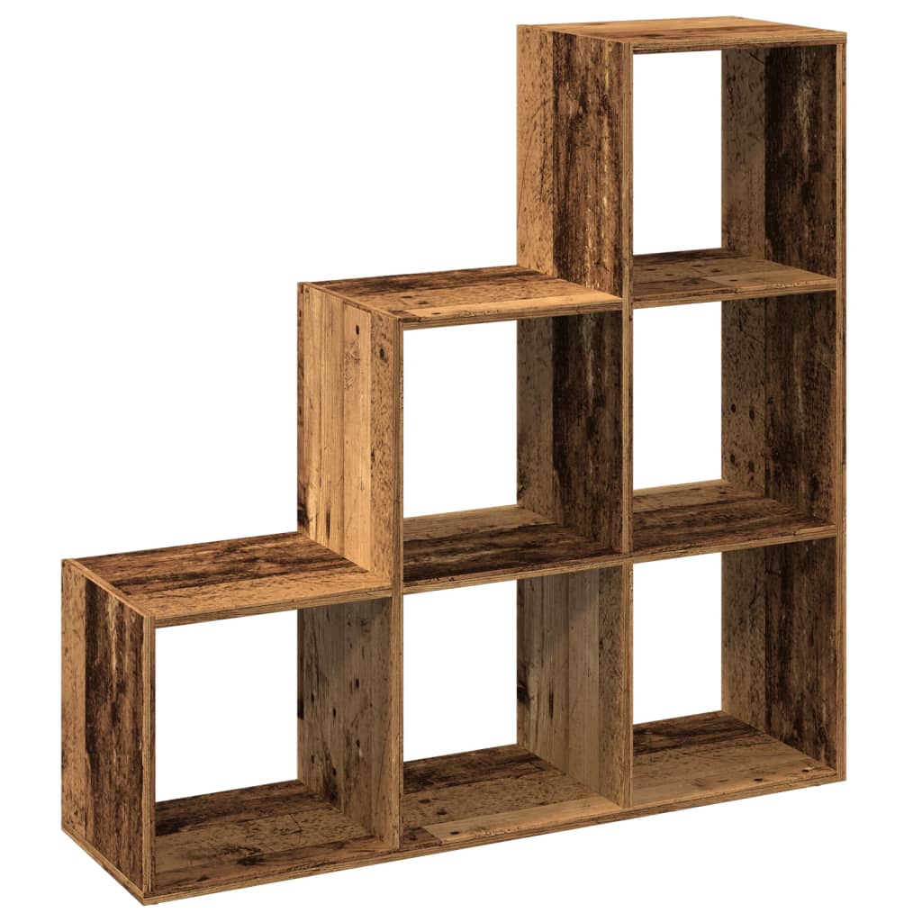 vidaXL Room Divider Bookcase 3-Tier Old Wood 99x29x99 cm Engineered Wood 6