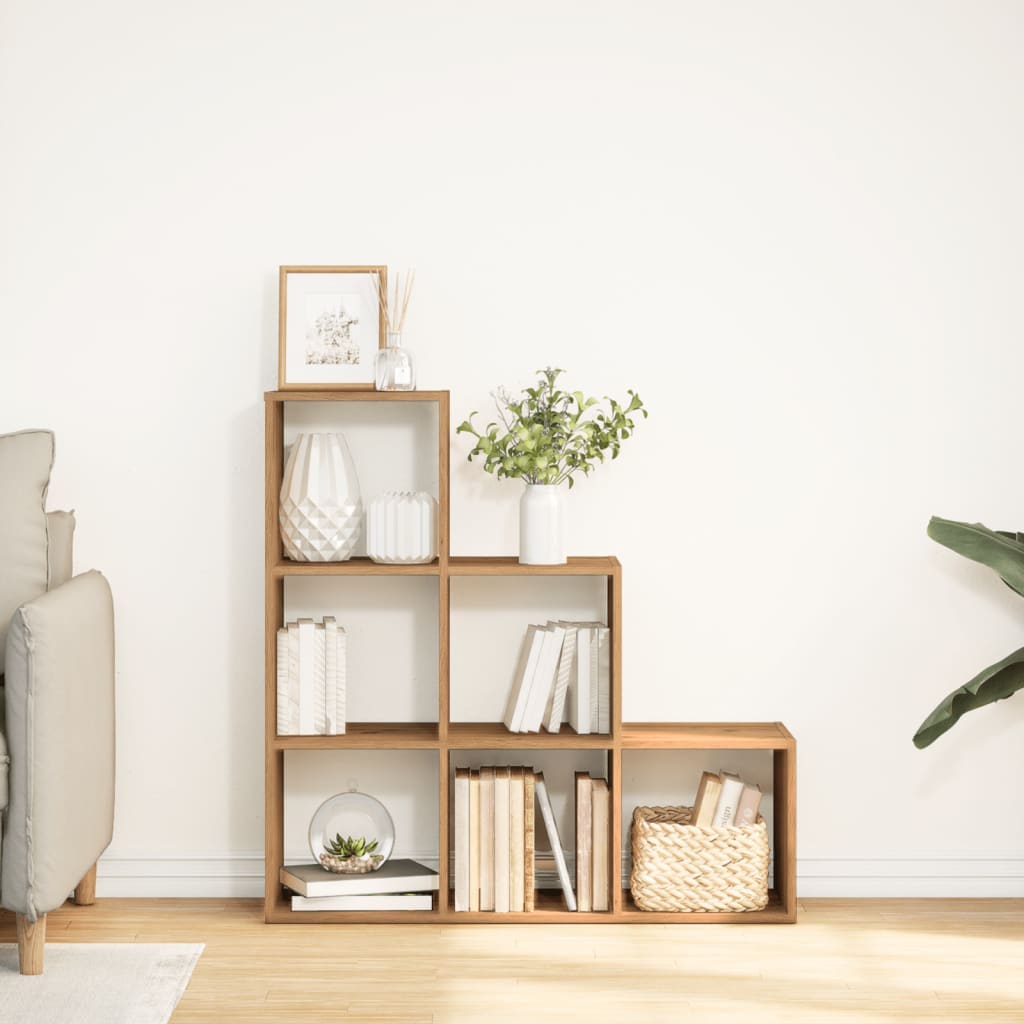 vidaXL Room Divider Bookcase 3-Tier Artisan Oak 99x29x99 cm Engineered Wood 3