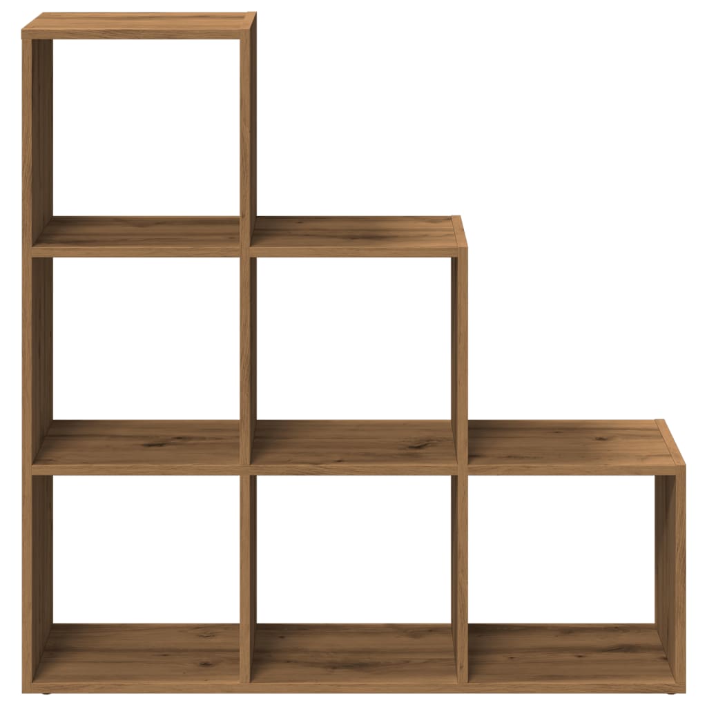 vidaXL Room Divider Bookcase 3-Tier Artisan Oak 99x29x99 cm Engineered Wood 5
