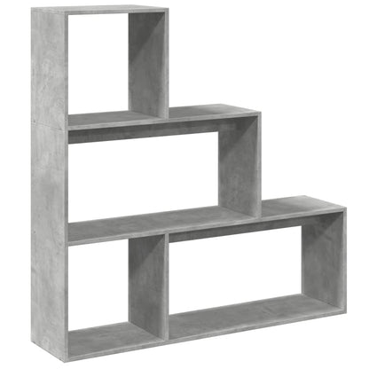 vidaXL Room Divider Bookcase 3-Tier Concrete Grey 123x29x123 cm Engineered Wood 2