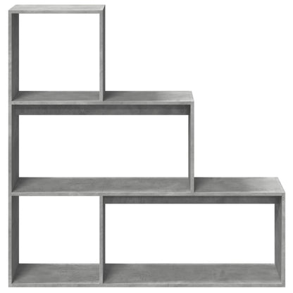 vidaXL Room Divider Bookcase 3-Tier Concrete Grey 123x29x123 cm Engineered Wood 5