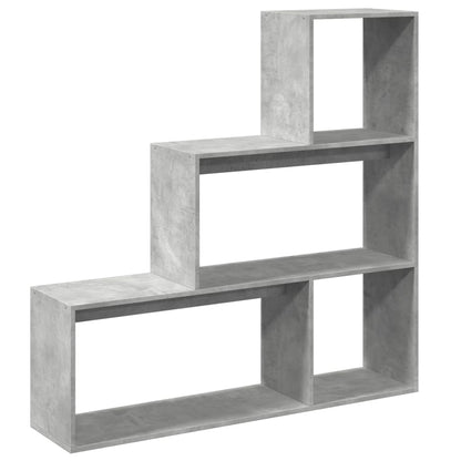 vidaXL Room Divider Bookcase 3-Tier Concrete Grey 123x29x123 cm Engineered Wood 6