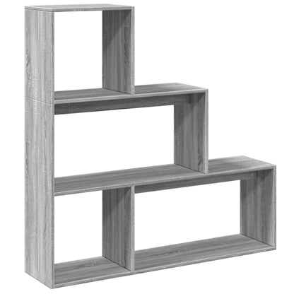 vidaXL Room Divider Bookcase 3-Tier Grey Sonoma 123x29x123 cm Engineered Wood 2