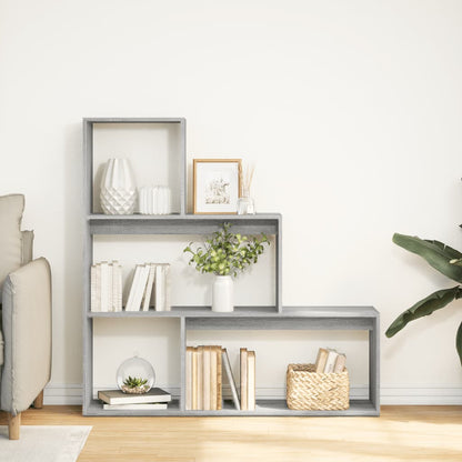 vidaXL Room Divider Bookcase 3-Tier Grey Sonoma 123x29x123 cm Engineered Wood 3