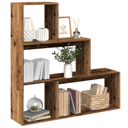 Room Divider Bookcase 4-Tier 143.5x29x143.5 cm Old wood