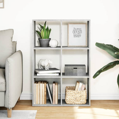 vidaXL Room Divider Bookcase Concrete Grey 69,5x29x103,5 cm Engineered Wood 3
