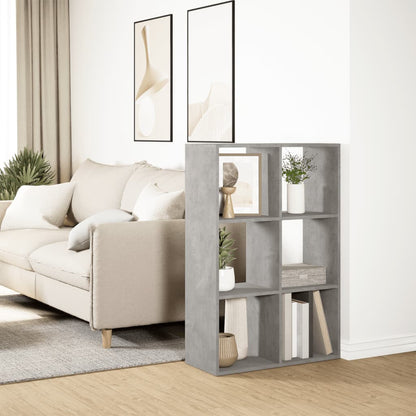 vidaXL Room Divider Bookcase Concrete Grey 69,5x29x103,5 cm Engineered Wood 4