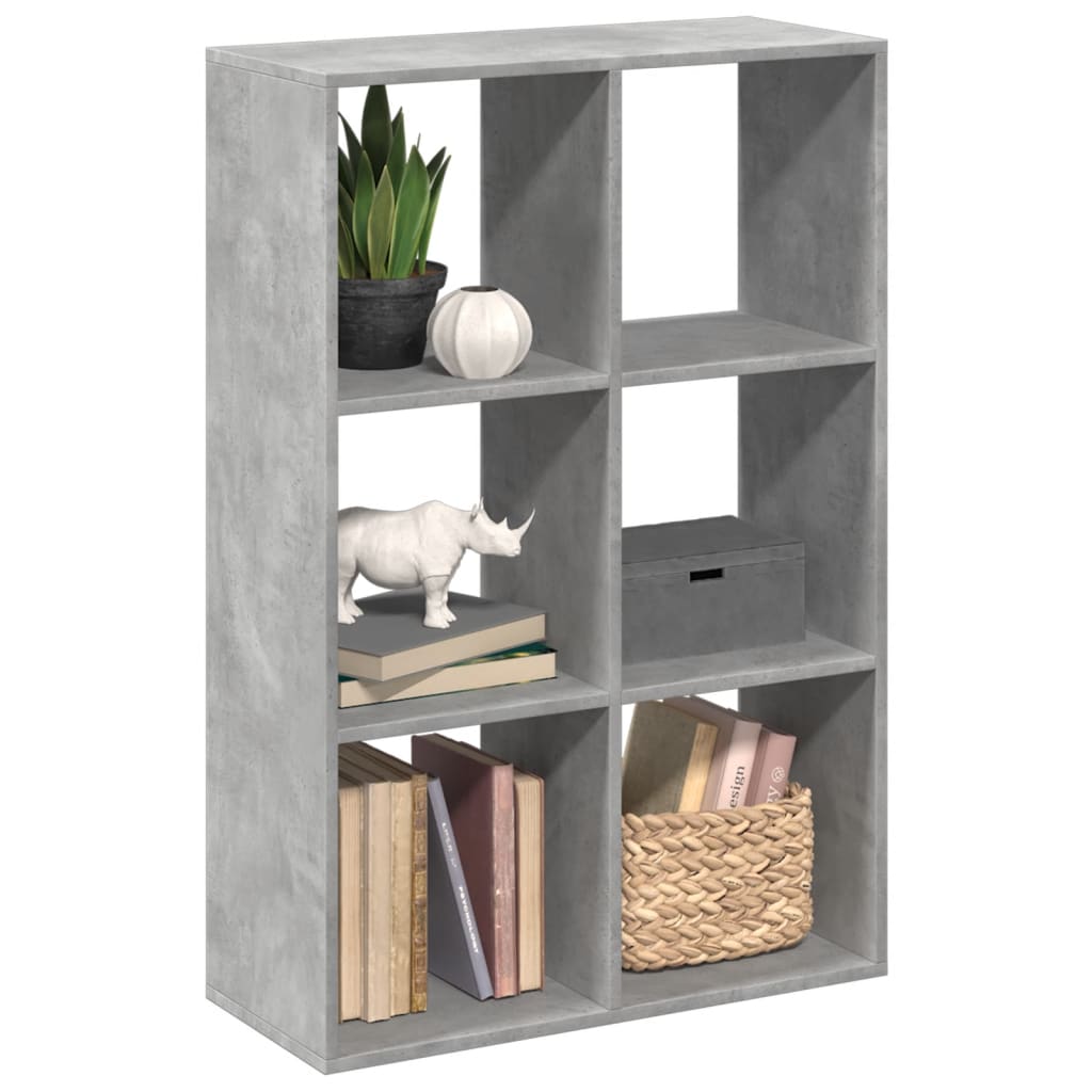 vidaXL Room Divider Bookcase Concrete Grey 69,5x29x103,5 cm Engineered Wood 1