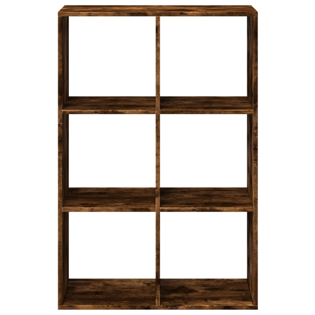 vidaXL Room Divider Bookcase Smoked Oak 69,5x29x103,5 cm Engineered Wood 5