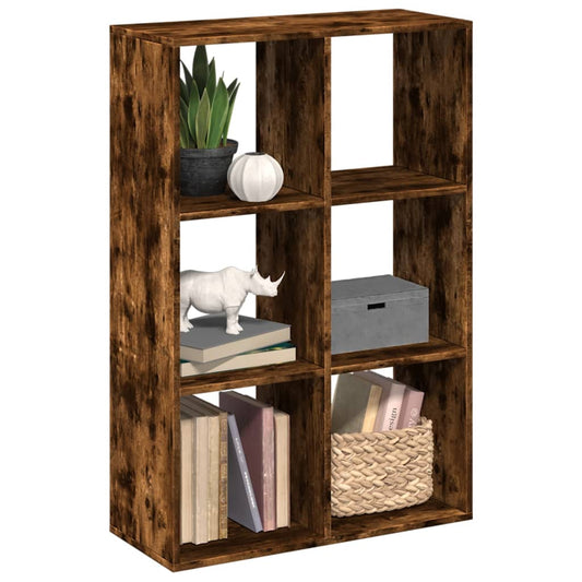 vidaXL Room Divider Bookcase Smoked Oak 69,5x29x103,5 cm Engineered Wood 1