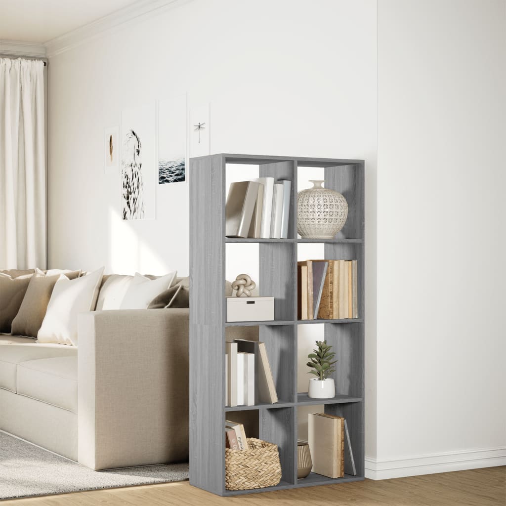 vidaXL Room Divider Bookcase Grey Sonoma 69,5x29x137,5 cm Engineered Wood 4