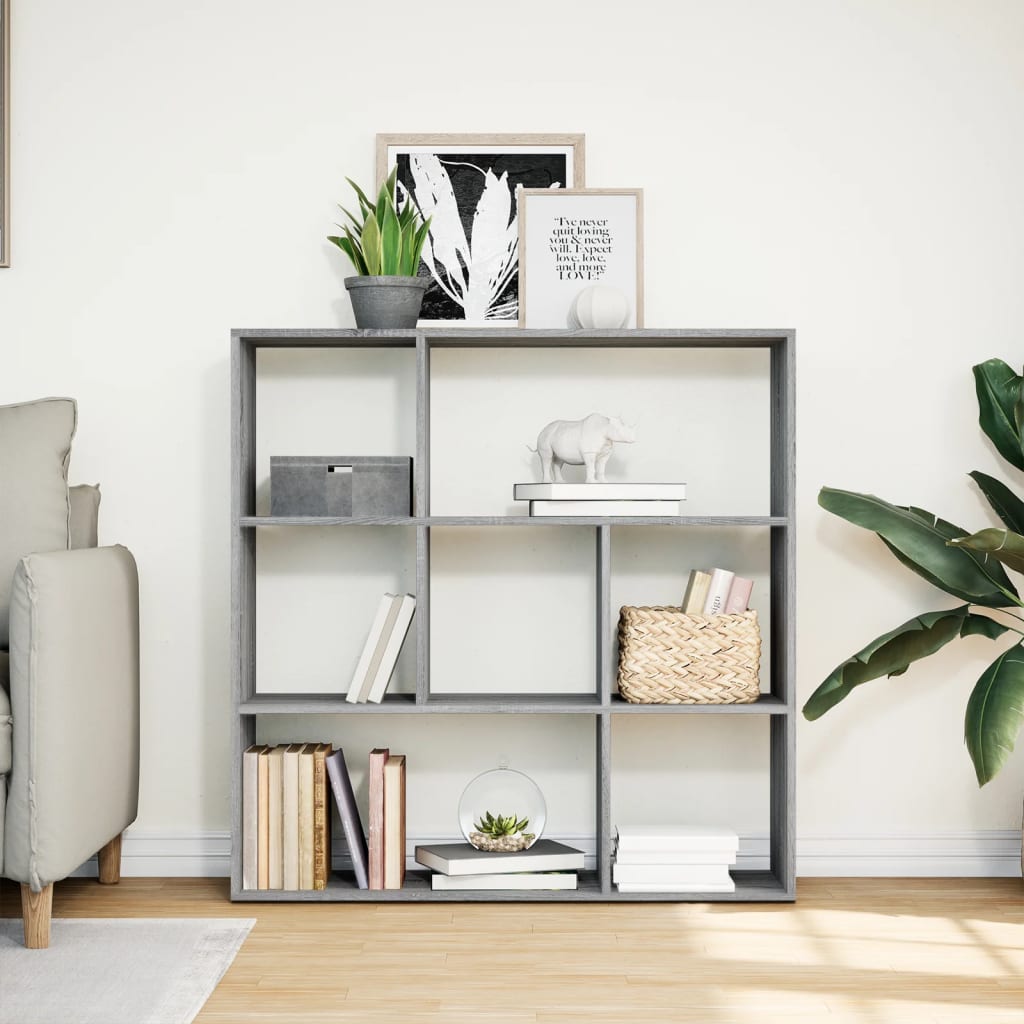 Book Cabinet Engineered Wood Width 102 cm Grey sonoma