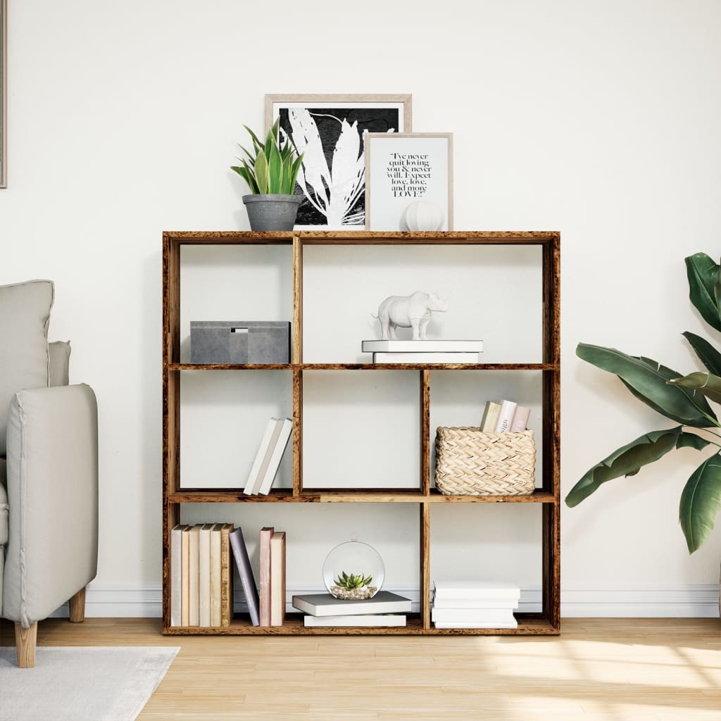 vidaXL Room Divider Bookcase Old Wood 102x29x103,5 cm Engineered Wood 3
