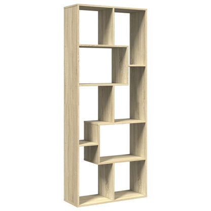 vidaXL Room Divider Bookcase Sonoma Oak 67x25x161.5 cm Engineered Wood 2
