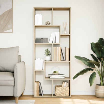 vidaXL Room Divider Bookcase Sonoma Oak 67x25x161.5 cm Engineered Wood 3