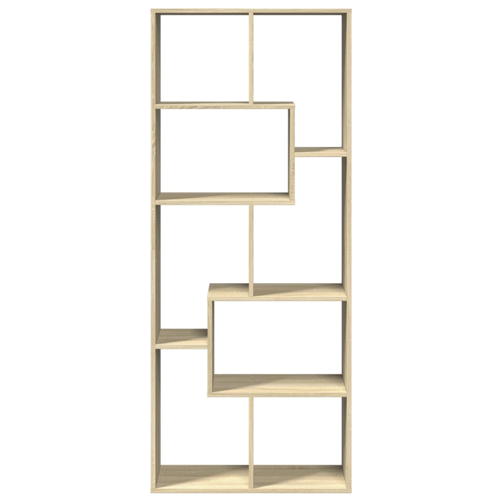 vidaXL Room Divider Bookcase Sonoma Oak 67x25x161.5 cm Engineered Wood 5