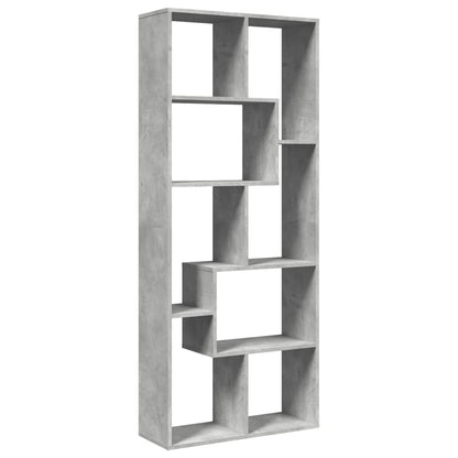 vidaXL Room Divider Bookcase Concrete Grey 67x25x161.5 cm Engineered Wood 2