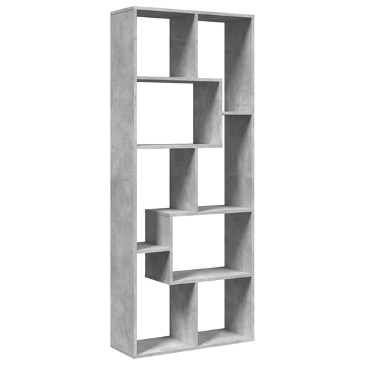 vidaXL Room Divider Bookcase Concrete Grey 67x25x161.5 cm Engineered Wood 2
