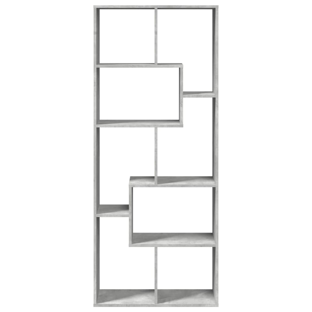 vidaXL Room Divider Bookcase Concrete Grey 67x25x161.5 cm Engineered Wood 5