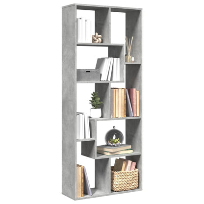 vidaXL Room Divider Bookcase Concrete Grey 67x25x161.5 cm Engineered Wood 1