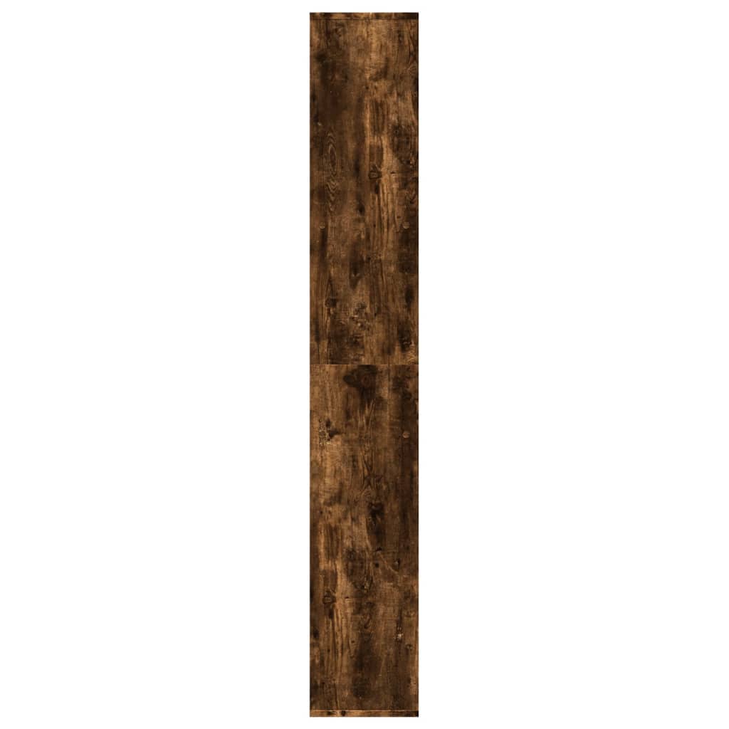 vidaXL Room Divider Bookcase Smoked Oak 67x25x161.5 cm Engineered Wood 6