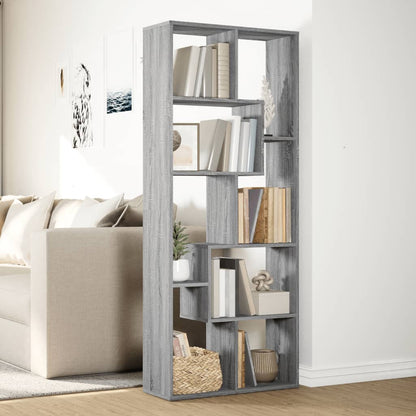 vidaXL Room Divider Bookcase Grey Sonoma 67x25x161.5 cm Engineered Wood 4