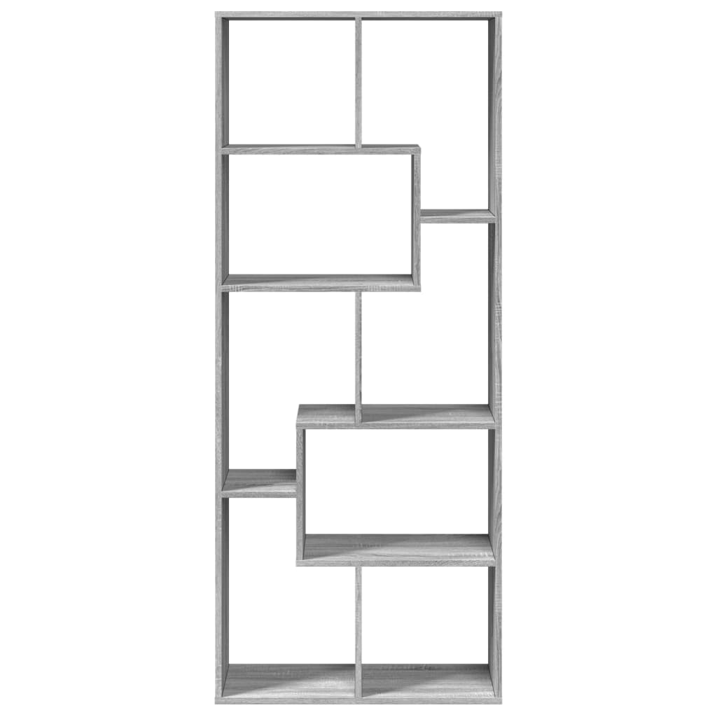 vidaXL Room Divider Bookcase Grey Sonoma 67x25x161.5 cm Engineered Wood 5