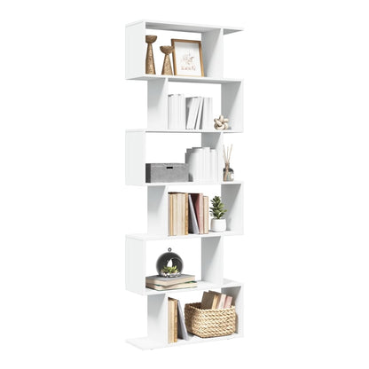Room Divider Bookcase 6-Tier 70x24x193 cm White