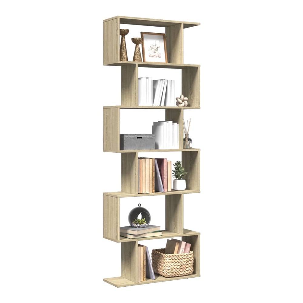 Room Divider Bookcase 6-Tier 70x24x193 cm Sonoma oak