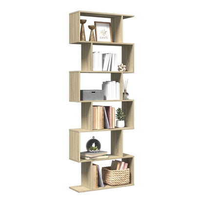 Room Divider Bookcase 6-Tier 70x24x193 cm Sonoma oak