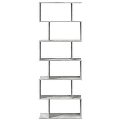 vidaXL Room Divider Bookcase 6-Tier Concrete Grey 70x24x193 cm Engineered Wood 5