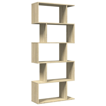 vidaXL Room Divider Bookcase 5-Tier Sonoma Oak 70x24x161 cm Engineered Wood 2