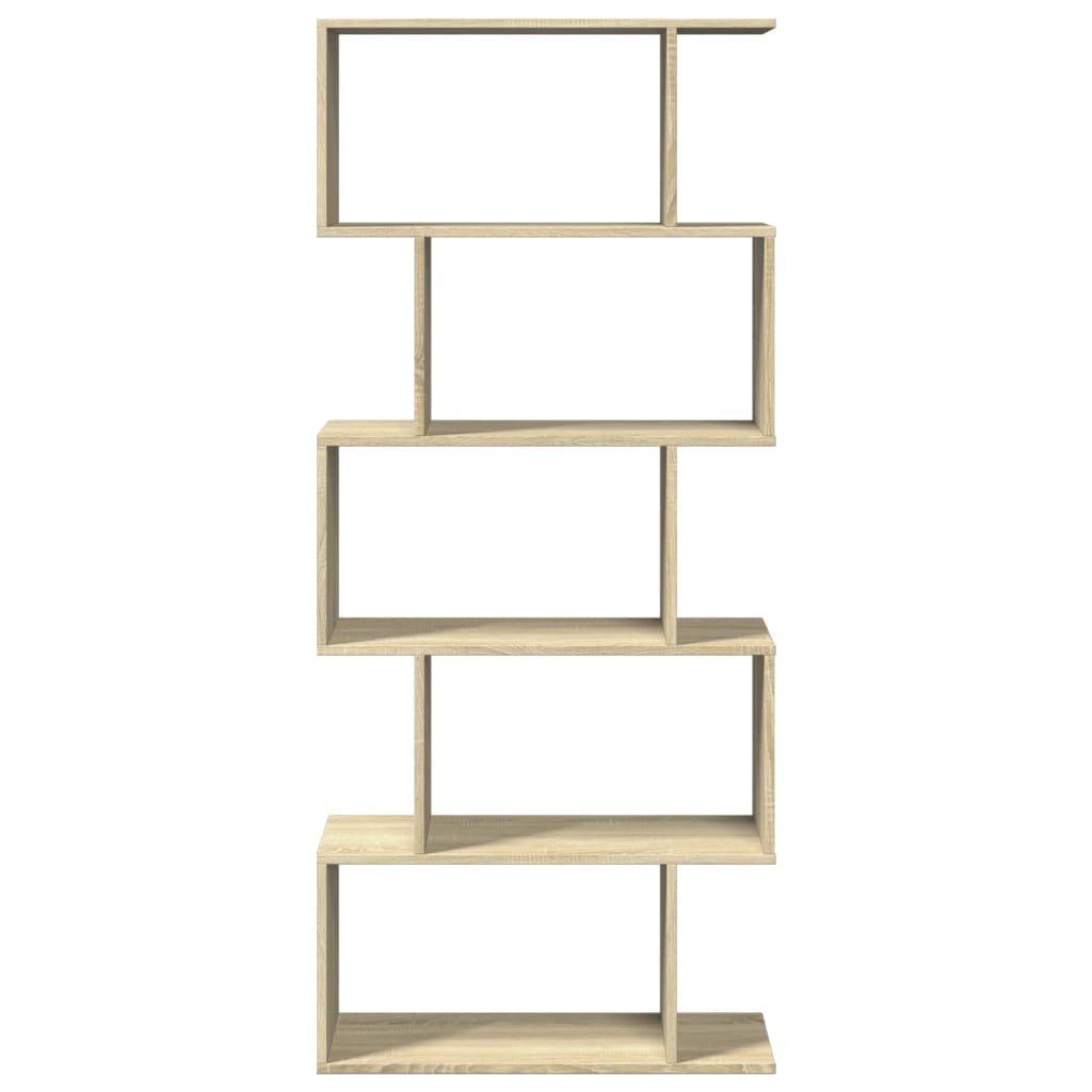 vidaXL Room Divider Bookcase 5-Tier Sonoma Oak 70x24x161 cm Engineered Wood 5