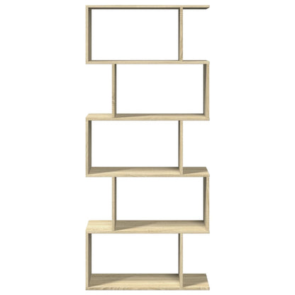 vidaXL Room Divider Bookcase 5-Tier Sonoma Oak 70x24x161 cm Engineered Wood 5