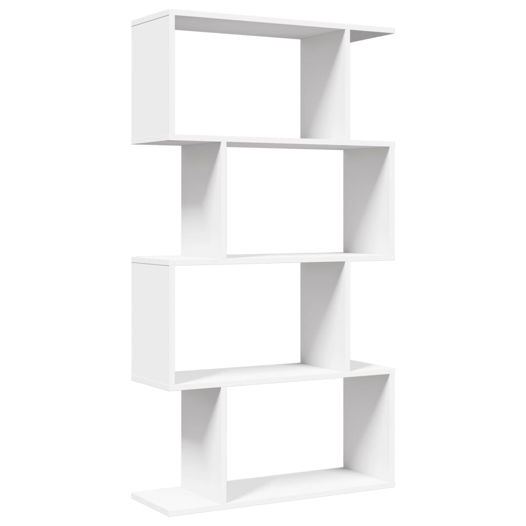 vidaXL Room Divider Bookcase 4-Tier White 70x24x129 cm Engineered Wood 2