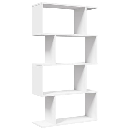 vidaXL Room Divider Bookcase 4-Tier White 70x24x129 cm Engineered Wood 2