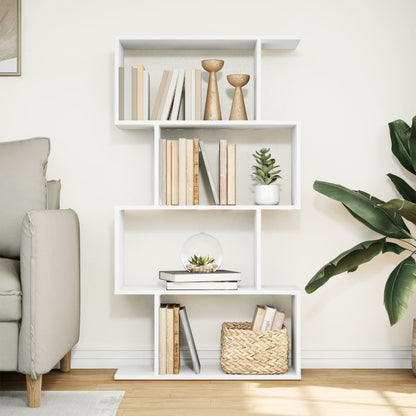 vidaXL Room Divider Bookcase 4-Tier White 70x24x129 cm Engineered Wood 3