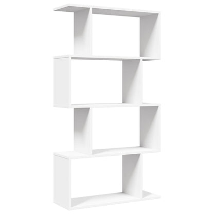 vidaXL Room Divider Bookcase 4-Tier White 70x24x129 cm Engineered Wood 6