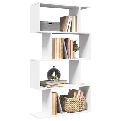 vidaXL Room Divider Bookcase 4-Tier White 70x24x129 cm Engineered Wood 1