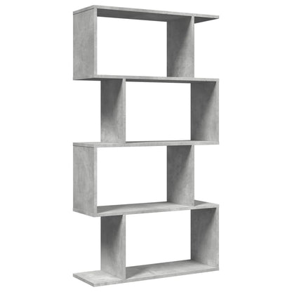 vidaXL Room Divider Bookcase 4-Tier Concrete Grey 70x24x129 cm Engineered Wood 2
