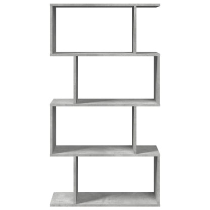 vidaXL Room Divider Bookcase 4-Tier Concrete Grey 70x24x129 cm Engineered Wood 5