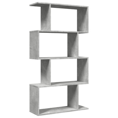 vidaXL Room Divider Bookcase 4-Tier Concrete Grey 70x24x129 cm Engineered Wood 6