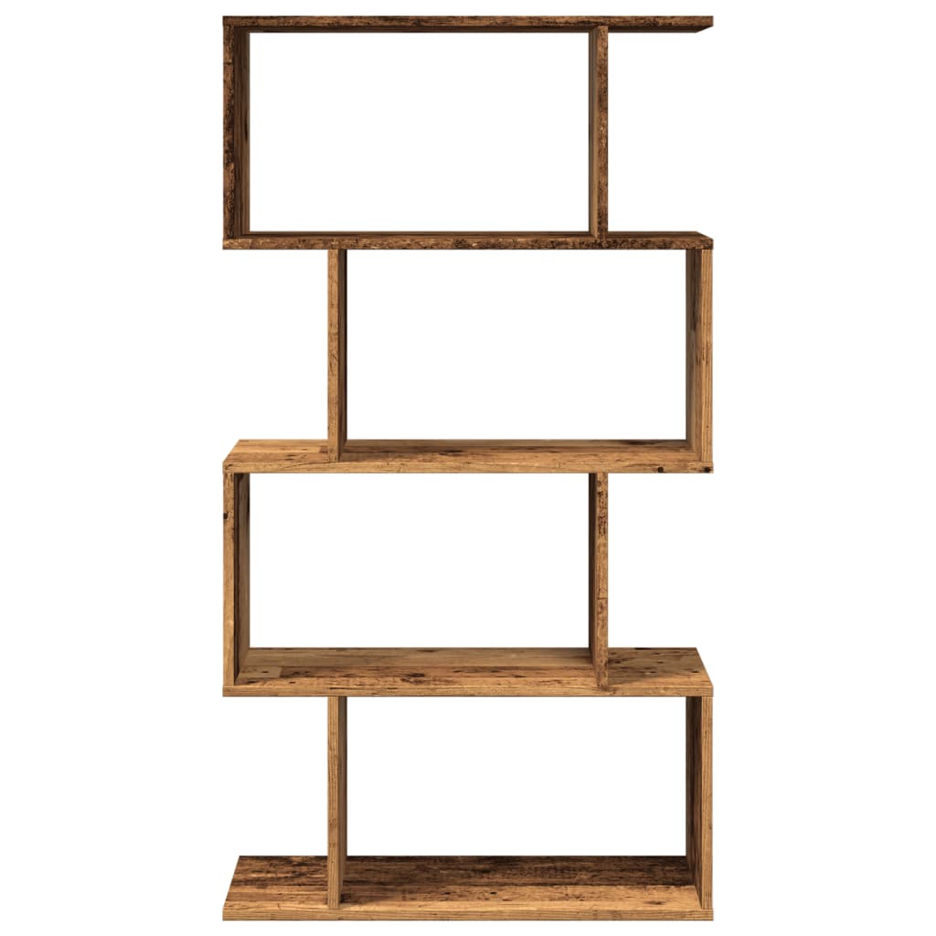 vidaXL Room Divider Bookcase 4-Tier Old Wood 70x24x129 cm Engineered Wood 5